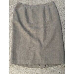 JONES WEAR‎ SUIT Women's Lined Skirt Sz 10 Lined Tan Back-Zip Long